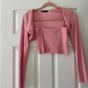 Zara pink tube top and shawl